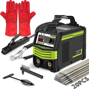 Portable Stick Welder Kit, Handheld MMA Arc Welding Machine with Digital Display, Welding Rods and Chip Hammers for Garage and Workshop Repair