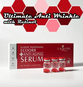 LACHATRE: Red Elastic Tightening EcoOrb Anti-Aging Serum with Hydrolyzed Collagen & Retinol & Multi Peptides for Tight & Silky Skin Firm Skin Tightening Skin Fine Lines Elasticity Face Lifting Skin Repair Anti-Wrinkle Anti-Oxidation SummerVibes