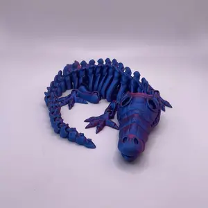 Skeleton Crocodile Figurine 3D Printed – Articulated Halloween Reptile Decor, Spooky Desk Ornament