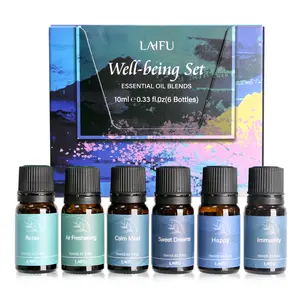 6x10ml Customized Water-Soluble Aromatherapy Essential Oil Set for Humidifiers Diffusers Candle Making Soap Scents Home Hotel Restaurant Citrus Cedarwood Jasmine Sandalwood Grapefruit Cardamom White Tea Thyme Transparent valentine day gift
