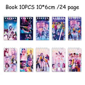 Kpop Cartoon Hunter Girl Spiral Notebook Set, K-Pop Mini shorthand book,sketchbook,notebook,bible study supplies,junk journal, Student Essentials, Ideal for Class Notes and Diary Records, Perfect for Students and Journalists