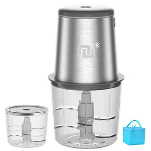 NUNET Portable Cordless Electric Vegetable Food Chopper - Rechargeable Meat Shredder Handheld, 0.3L/0.6L Capacity, 2 Glass Containers Included