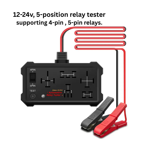 Black Guardian 7-in-1 Relay Tester, 12-24V Auto Parts Accessories, Portable Pro-Grade Automotive Diagnostic Tool for Car & Marine Vehicles, Mechanic Tool with 10-Cycle Stress Test for Easy Circuit Troubleshooting Summerwins,summerwins,fathersdaygift
