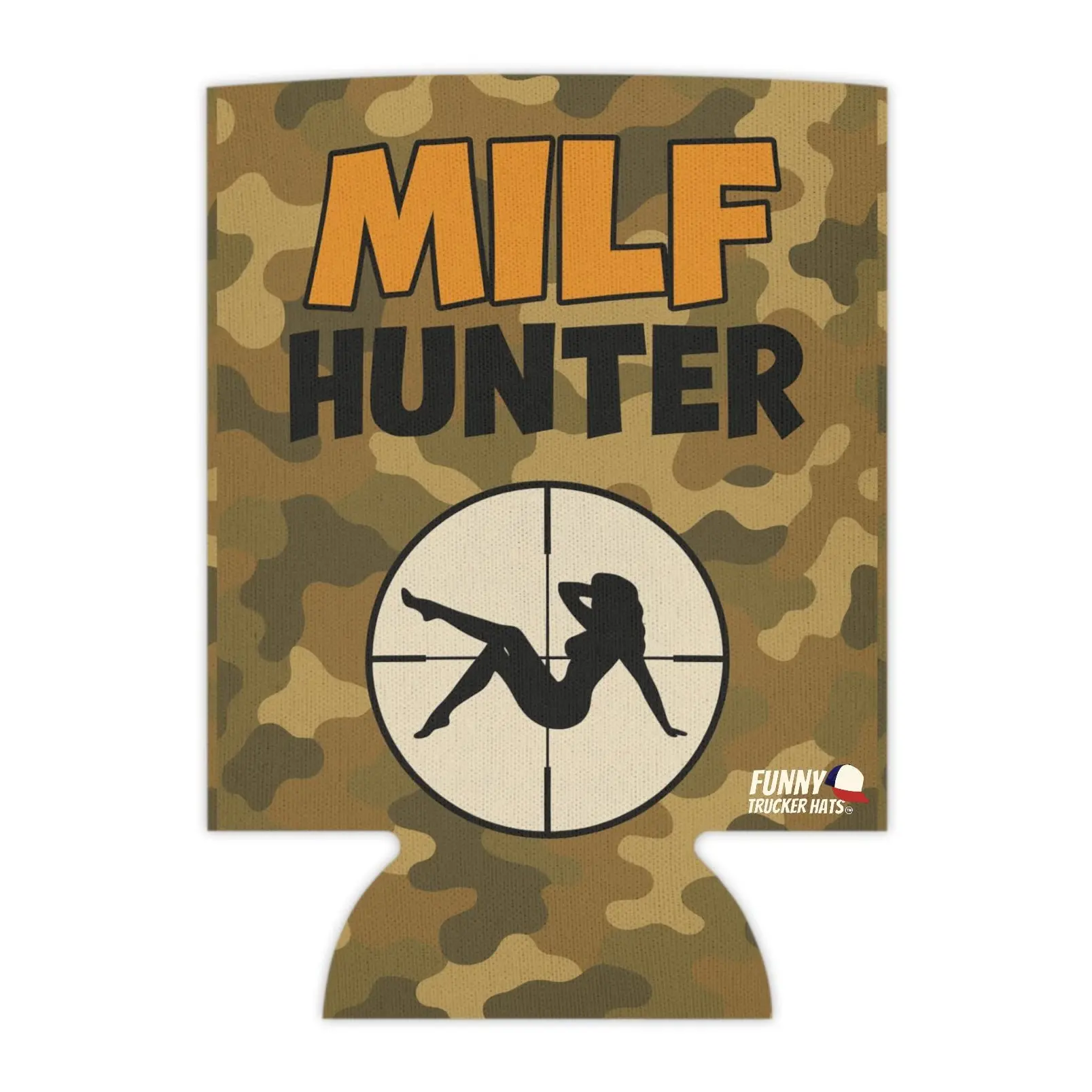 Funny Milf Hunter Can sleeve beer can holder sleeve Can Coolie Drinkware Mug Tumbler Cup  Bottles Cup Reusable Portable Beverage Washable mens gifts