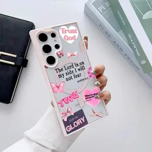 Faith Over Fear Psalm Pattern Premium Magnetic phone case applicable for Samsung Galaxy S25 S24 S23 S22 PLUS ULTRA FE durable shockproof protection Privacy Protection Magnetic Phone Case cute nic natalie reynolds mosnovo  protective case