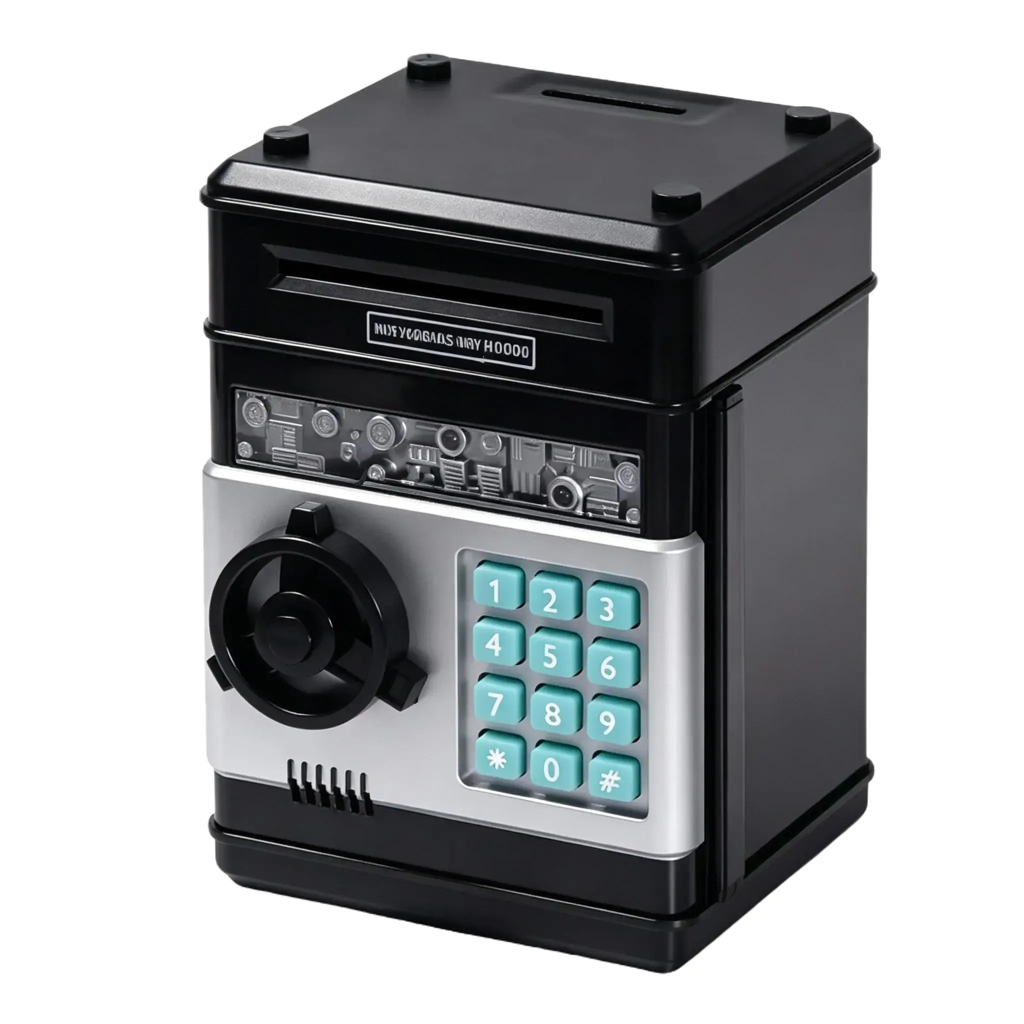Electronic ATM Piggy Bank with Password Lock, Auto Bill Slot, Large Capacity US Coin Cash Saving Jar for Kids | Home & Party Gift Money Storage Box