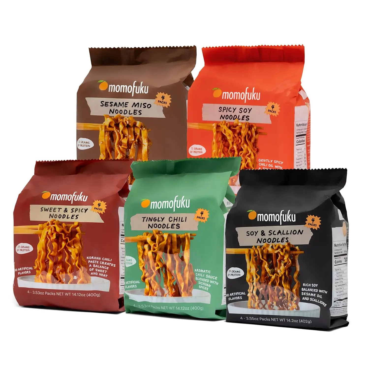Momofukus Instant Noodles – Five Restaurant-Quality Flavors, Irresistibly Rich (each flavor includes 4 small packets)