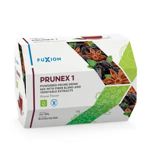 FuXion Prunex 1 Detox Tea - Plum Flavor, 28 Sticks, Natural Fiber Drink for Digestive Health, Sugar-Free, No Chemicals, Promotes Absorption