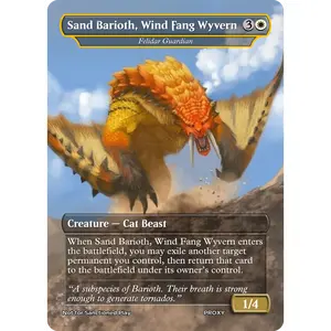 NEW!!! Sand Barioth, Wind Fang Wyvern (Felidar Guardian) - MTG PROXY Video Games/Monster Hunter Wilds
