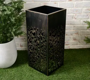 Garden Reflections Illuminated Iron Plant Stand Column