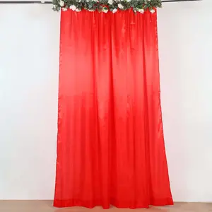 8ftx10ft Red Satin Event Curtain Drapes, Backdrop Event Panel