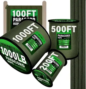 1000Ib Paracord Rope - 100ft / 200ft / 500ft / 1000ft 4mm,12 Strand Parachute Spool Cord,para Cord Lanyard for Camping,Hammock,Clothsline,Hiking,Fishing,Survival braceletand Survival