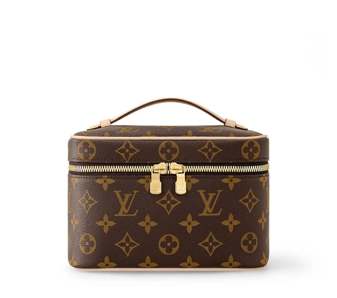 Pre-owned Louis Vuitton Monogram Nice Mini Cosmetic Pouch Chip Version, Makeup Travel Organizer, Beauty Storage Pouch, Double Zip Bag【2604055】, Luggage