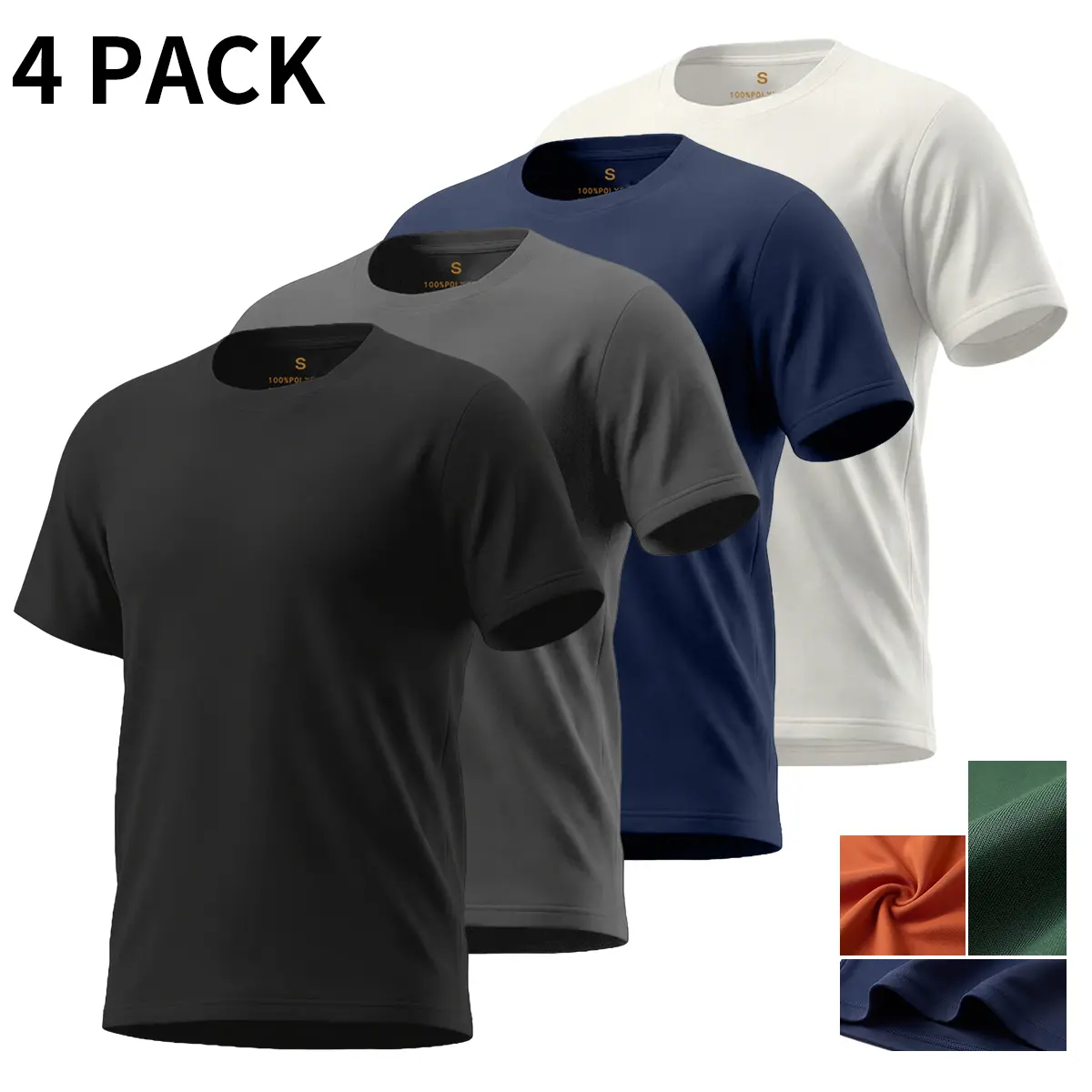 4/2 Pack Men's Basic T Shirt Solid Color Regular Fit Tee Lightweight Breathable Short Sleeve Shirt for Men, Casual Everyday Essential T Shirt for Summer, Soft Comfortable Top, Black White Navy,summerwins,father'sdaygifts