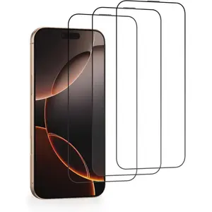 3 Pack  Screen Protector for iPhone 17/16/15/14/13/12/11 Pro Max/X/XS max 9H+ Hardness Military Grade Tempered Glass Film EZ Installation Full Coverage, Case Friendly Scratch Resistant