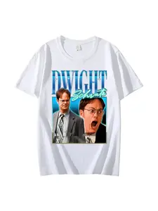 Dwight Schrute Men's T-shirt The Office Tv Show Top T-shirt Novel Short Sleeve Round Neck Men's T-shirt Summer Fun T-shirt