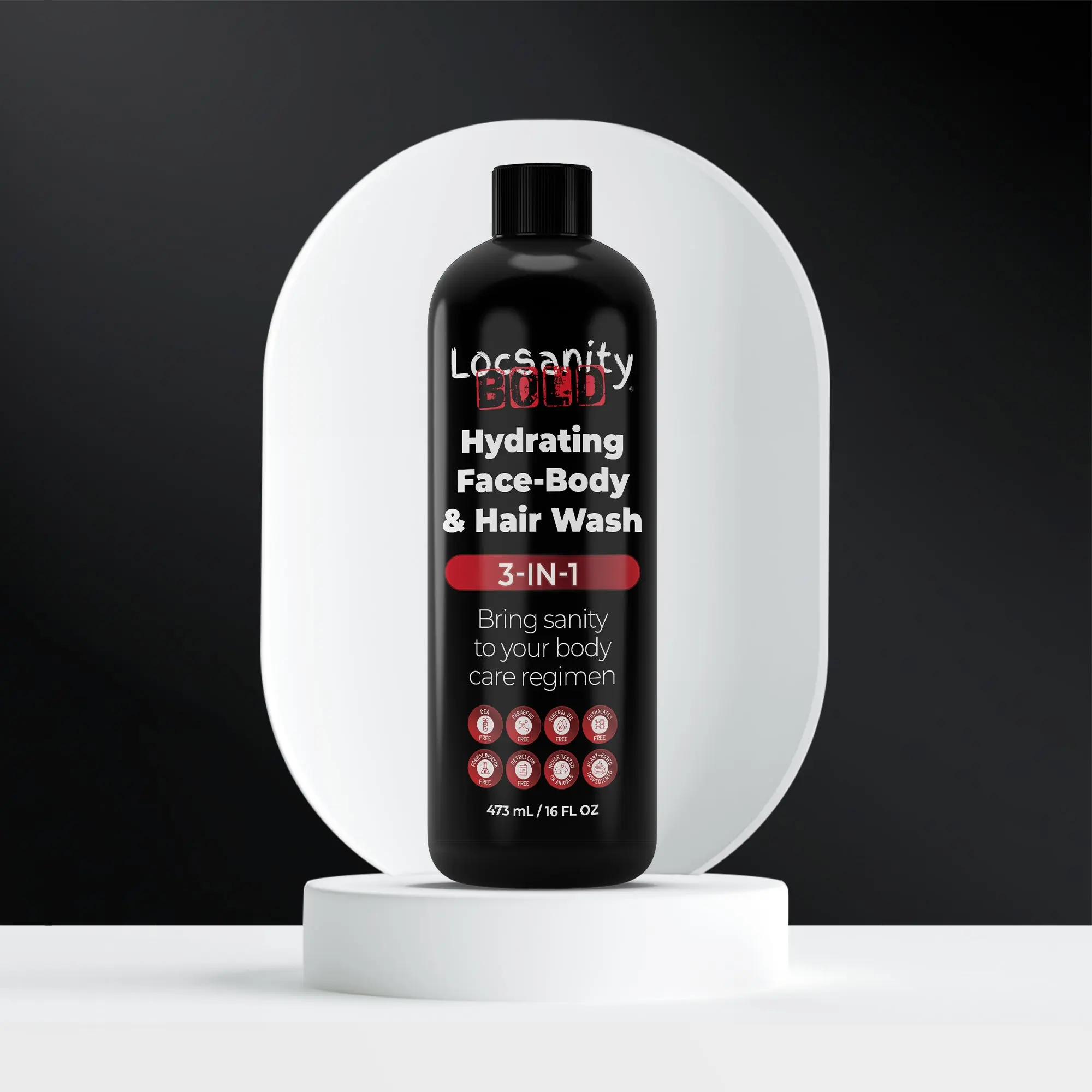 LOCSANITY BOLD 3-in-1 Men's 475ml/16 fl oz Hair, Face & Body Wash - Hydrating Cleanser with Tea Tree, Aloe, Cucumber, Watermelon, Willow Bark for Exfoliation, Moisturization, Healthy Scalp (Multi-Pack, Liquid Formula)