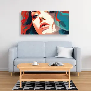 Beige Dangerous Lips Artwork Print, 24x48 in Artistic Poster, Home Decoration Photo, Stylish Room Interior Gift (Home Decor)