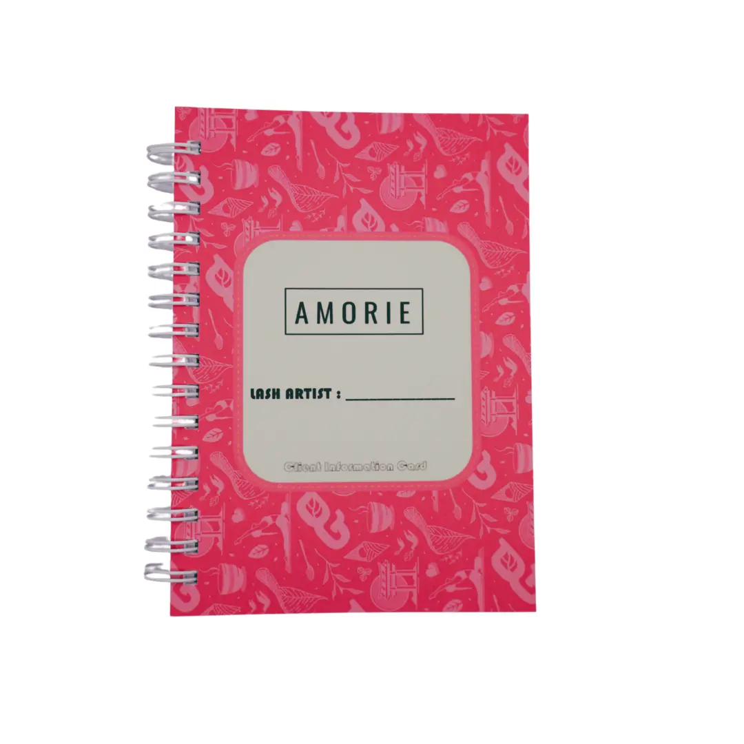 Client Information Notebook for Lash Artists, a Spiral-Bound Organizational Tool and Record Book to Manage Customer Details