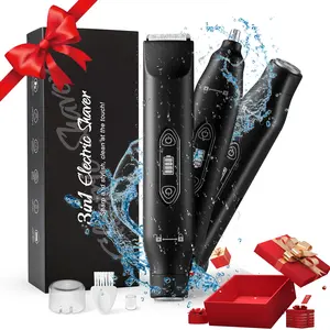 New Rechargeable 3-in-1 Body  Bikini Shaver, Dual Blade System,for Bikini, Face, Chest & Body Grooming,Unisex Wet/Dry Trimmer, Body Hair Trimmer , IPX6 Waterproof,Travel Lock, Holiday Gift Set,Summer Sale