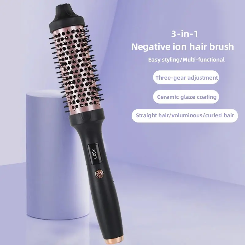 3-In-1 Ionic Hair Straightener Comb, Negative Ions Straightener, Ceramic Coating, Quick Heat, Adjustable Temperature, Lightweight, Hair Styler, Ideal for Travel and Home Use