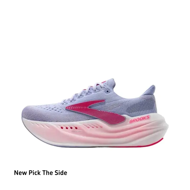 Unisex Thick Cushion Road Running Shoes, Lavender Pink Gradient Breathable Knit Sneakers, Brand New Sealed with Original Shoe Box, Lightweight Shock Absorbing Sole Outdoor Fitness Sports Trainers