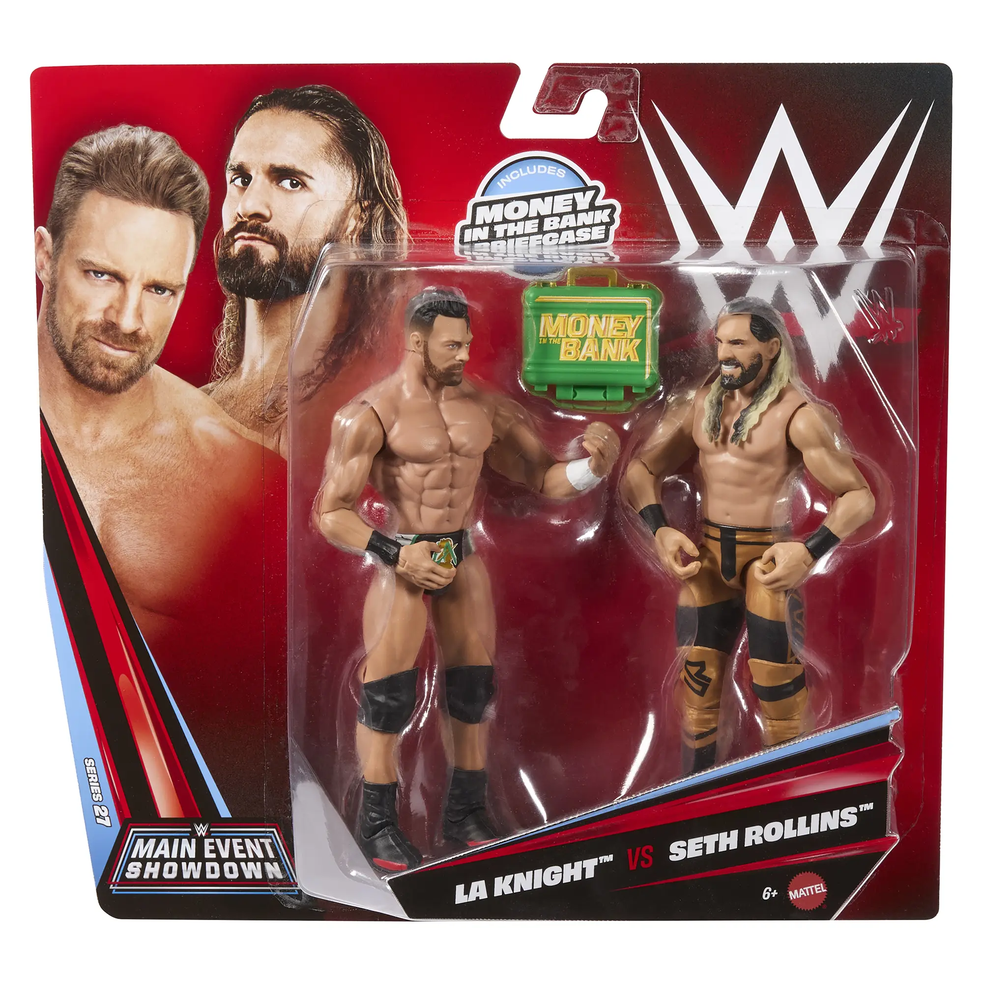 LA Knight & Seth Rollins - WWE Main Event 2-Packs 27 Mattel WWE Toy Wrestling Action Figures