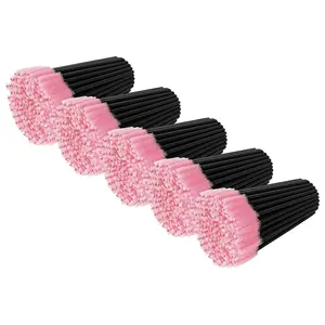 500PCS Disposable Lightweight Lash Spoolie Brushes - Salon & Cosmetic Makeup Tools for Eyelash Extensions & Eyebrow Grooming (Pink Pack)