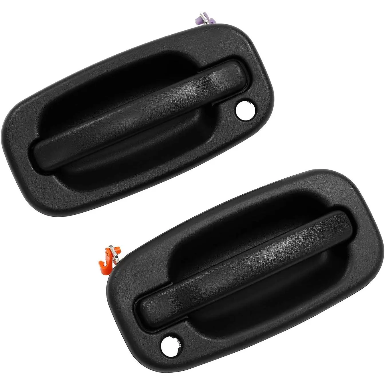 Exterior Door Handle Front Left & Right Pair with Key Hole |   for 1999-2007 Chevy Silverado Suburban Tahoe Avalanche GMC Sierra Yukon Cadillac Escalade |   Replaces # 15034985 , 15034986