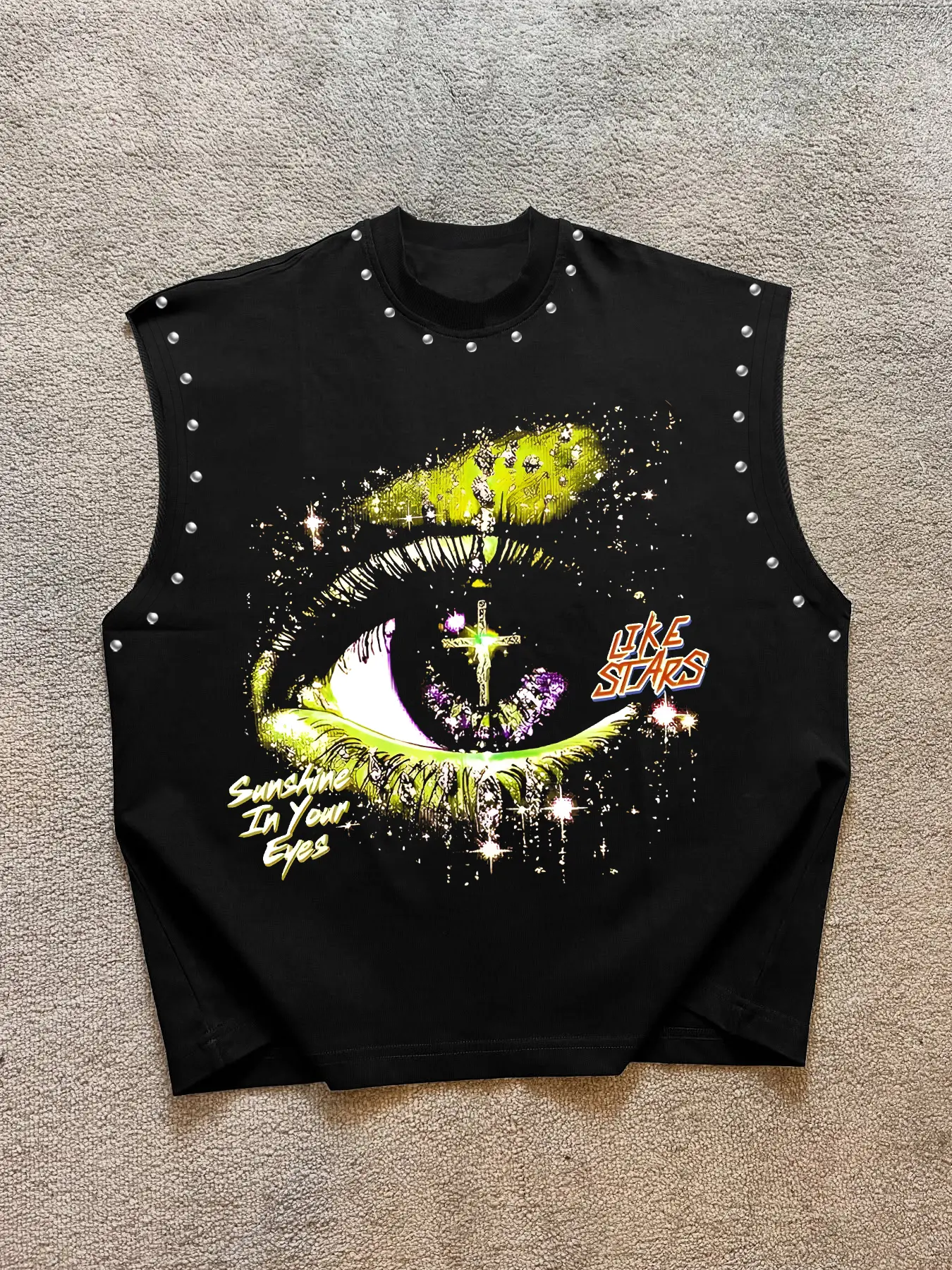 Men Women Summer Vest Tank Top Sleeveless Wide Shoulder Graphic Print Round Neck Casual Streetwear Fitness Daily Wear Vest Tops Sleeveless Summer Shirts