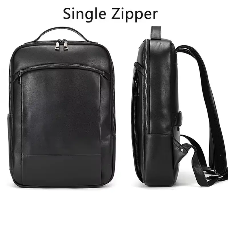 Luufan Men'S Crazy Horse Leather Backpack 15.6 Inch Laptop Retro Rucksack Large Capacity Travel Backpack Big Male Computer Bag