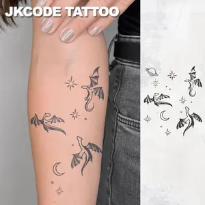 Waterproof Semi-permanent Tattoos, MINIMAL TATTOO Hands, Simple Design Dragon, Temporary Tattoos, Realistic Fake Tattoos, Botanical Theme, Finger Tattoos, Hand Tattoo, Lasts 1-2 Weeks, Tattoos For Women, Sticker Tattoos