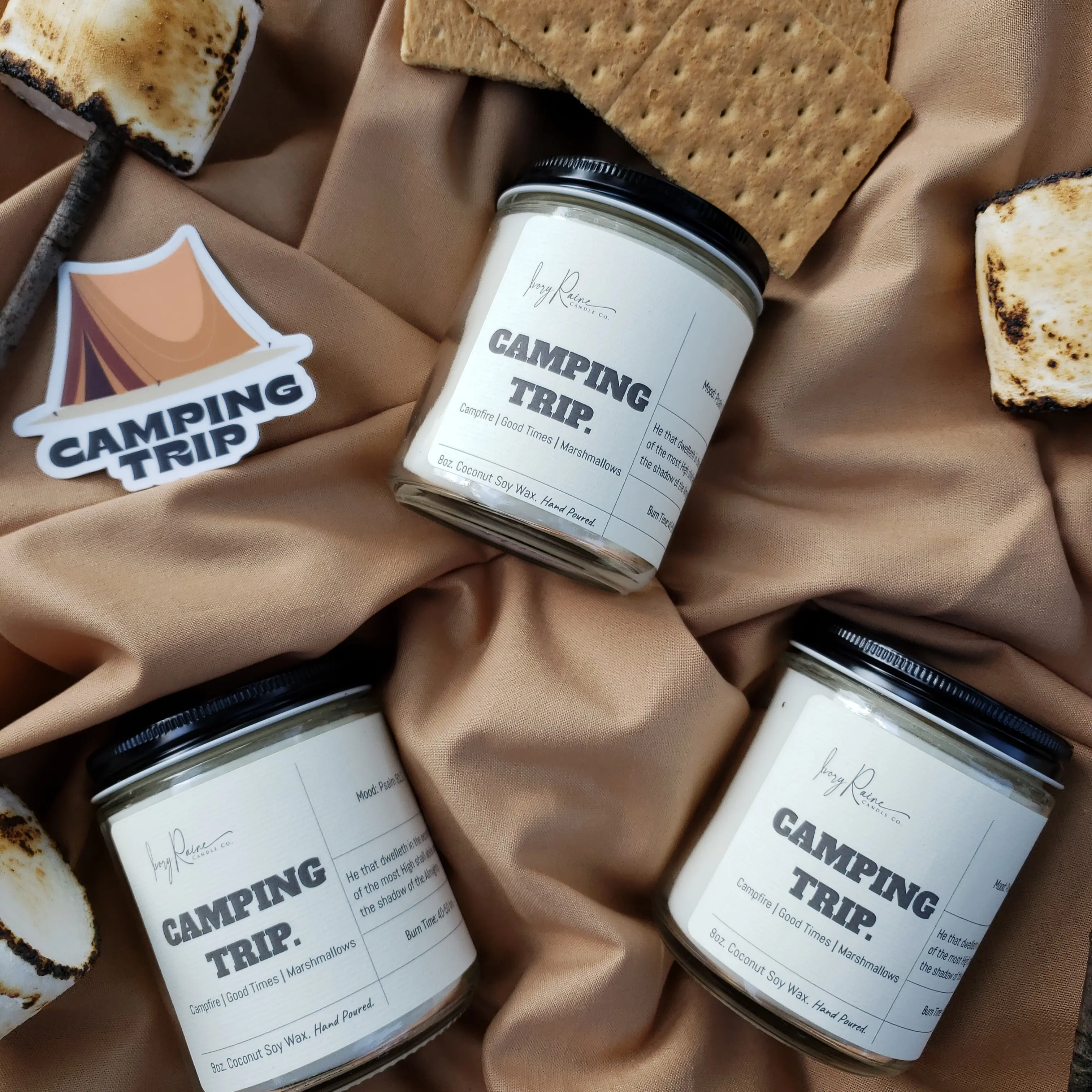 Camping Trip - Coconut Soy Candle | Wood Wick | Faith Based