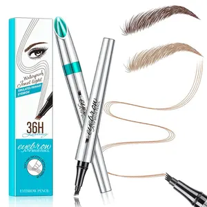 Microblading Eyebrow Pencil, Eyebrow Pen with an Upgrade Micro-Fork Tip Applicator, Waterproof Microblading Brow Pen,Last All Day, Brow Pencil for Natural Looking Brows Makeup (Light Brown) Smooth Cosmetic