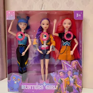 3-Piece Demon Hunter Figures – Rumi Mira Zoey Hunters’ Girl Anime Dolls, 2026 Trendy Music & Lighting Cosplay Toys, Ideal Birthday Present for Girls