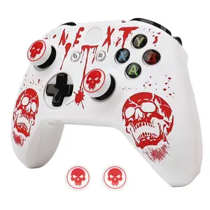 For Xbox One X Joystick Protective Sleeve, Soft Silicone Case Skin with Non-Fade Print & 2 Bonus Caps For Xbox One S Console Controller Accessories