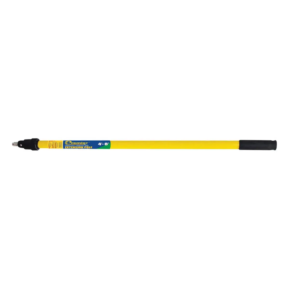 212 MAIN Premier High-Quality Telescoping Fiberglass Extension Pole - 4-8 Ft. Length, 1-1/2 in/1.5 in Diameter, 1.92 lbs, Yellow & Black, Model 1803360