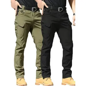 2-PackWaterproofTear-ResistantMen'sTacticalPants,LightweightOutdoorHikingCargoPants,withMultiplePockets,SmallSize,BeigeMenswearSport