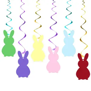 Easter Spiral Hanging Bunny Set, DIY Scene Decoration, Perfect for Easter, Home Parties, Valentine's Day, Birthdays, Weddings, Anniversaries, Party Decoration Supplies, Ornaments