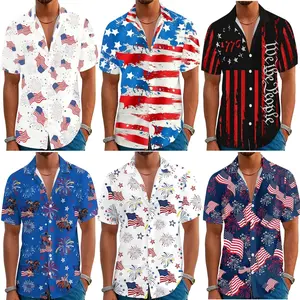 USA 250 Years Patriotic Beach Shirt for Men, Vintage American Flag Hawaiian Shirt, 3D Print Quick Dry Button Down Shirt, Perfect for 4th of July Independence Day Beach Party BBQ and Patriotic Events XS-5XL