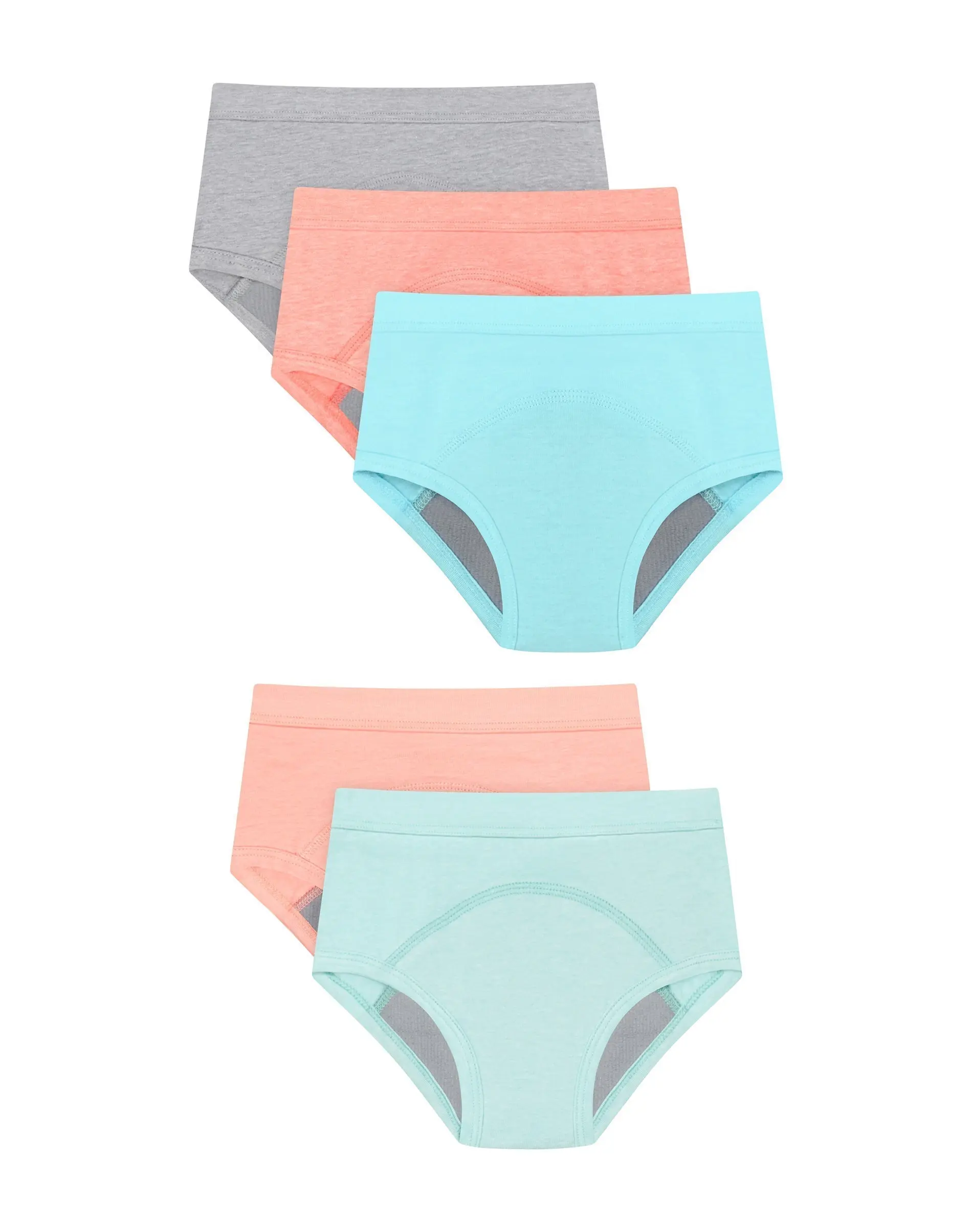 Hanes Confident Nights Toddler Girls' Heavy Absorbency Underwear Briefs, 5-Pack, Potty Training , Solids Assorted
