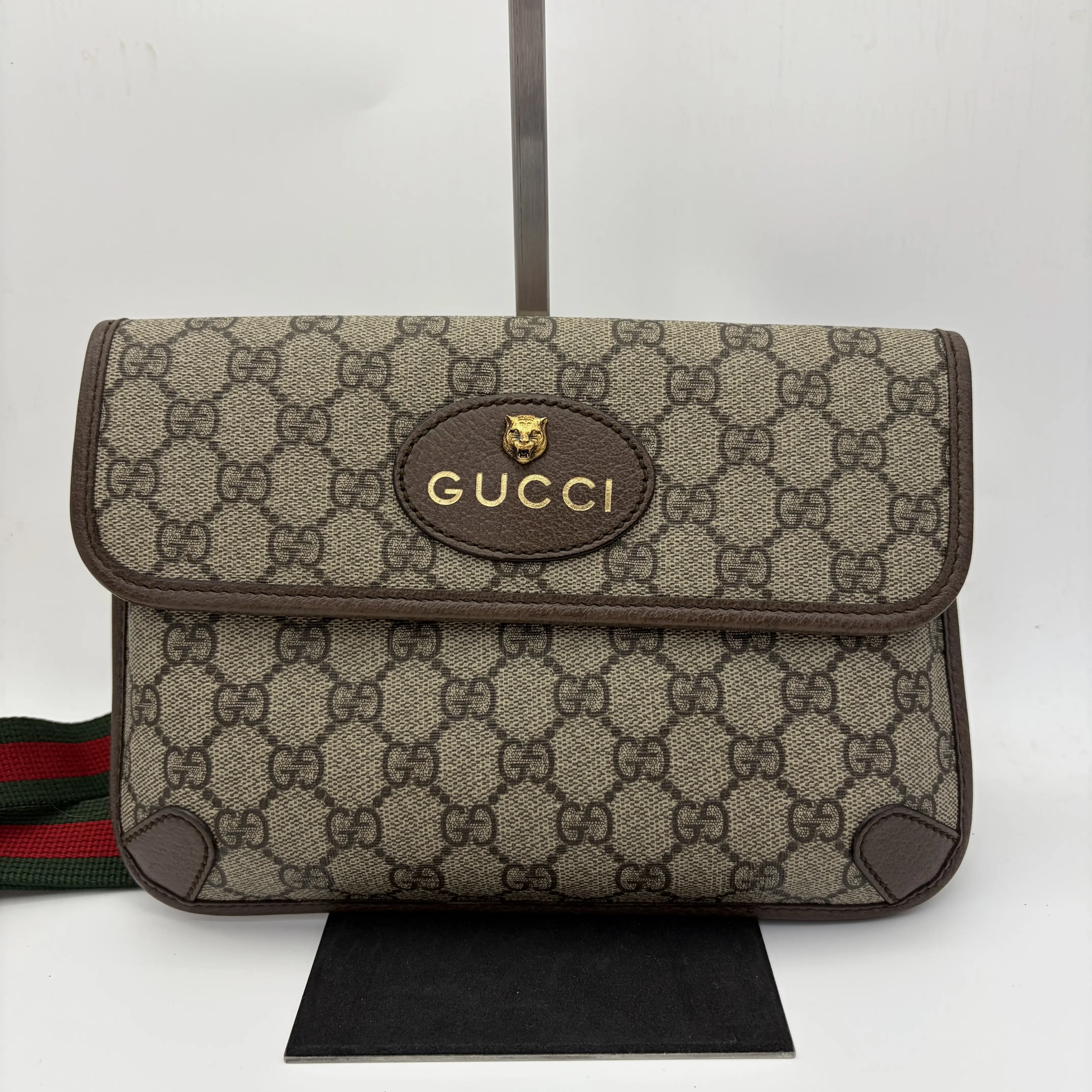 Pre-owned GUCCI Ophidia Tiger Head Belt Bag, Portable Waist Bag, Versatile Bum Bag