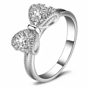 Engagement Promise Ring Set in Sterling Silver, Elegant Cubic Zirconia Fashion Jewelry for Women, Non Tarnish for Daily Wear, Elegant Fashion Rings