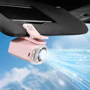 【Summer Survivals】Joytutus Compact Sun Visor Car Fan - Portable USB Rechargeable Cooling Fan with 100-Speed Adjustment, 360° Rotation, Long Lasting Battery, Multi-Function Clip-On Design with LED Display, Cars Accessories Summerwins