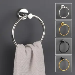 Towel Ring for Bathroom, Hand Towel Holder Round Towel Hanger Easy Install Modern Aesthetic Functional Hardware Accessory
