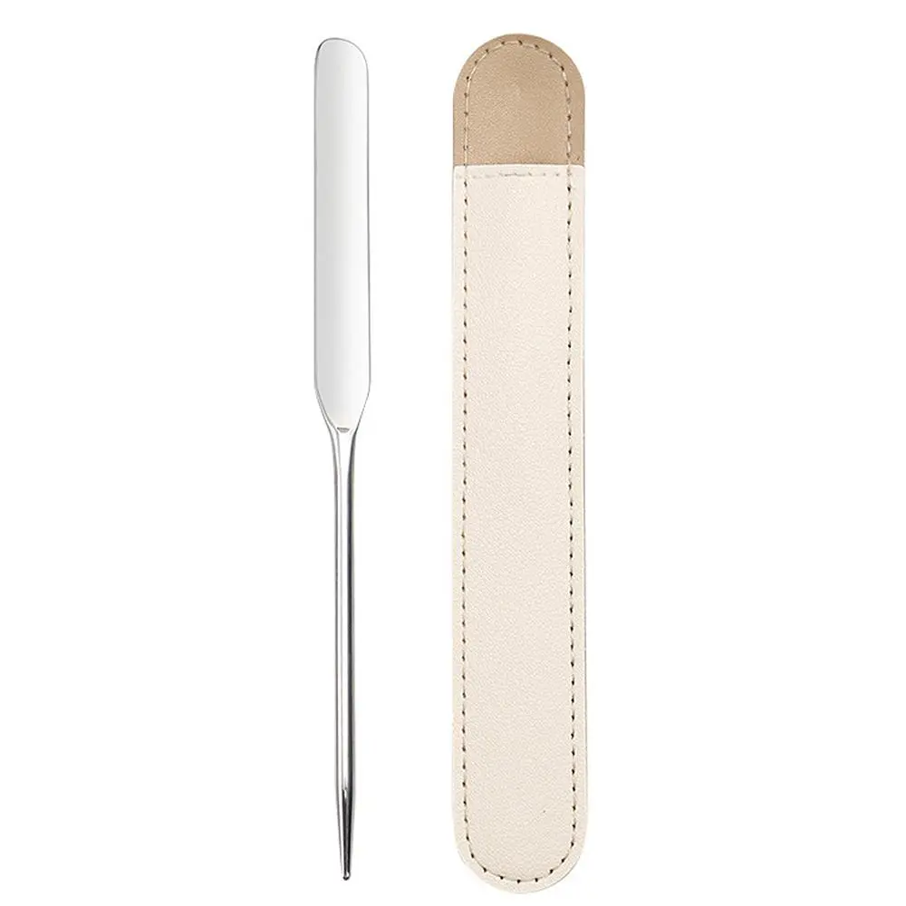 1PC Makeup Spatula Foundation Spatula, Stainless Steel Durable Facial Beauty Spatulas, Double Edged Tiny Makeup Palette Mixer Cosmetic Mixing Tool for Even Application Foundation
