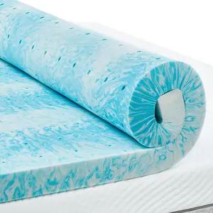 3 Inch Queen Memory Foam Mattress Topper, Cooling Gel Infused Mattress Pad, Ventilated Bed Topper for Pressure Relief, Made with CertiPUR-US ®   Certified Foam, Blue