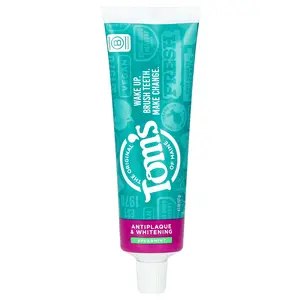 Tom's of Maine Antiplaque & Whitening Toothpaste, Fluoride Free, Spearmint , 4.5 oz (127 g)