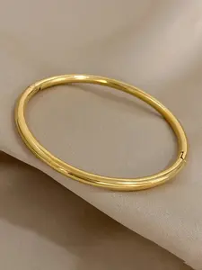 Stainless Steel Open Bangle Bracelet, Elegant Minimalist Bangle, Fashionable Plain Design, Elegant Women's Accessory for Daily Wear & Parties, Perfect Gift Idea
