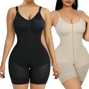 Fajas Colombianas Shapewear for Women Tummy Control Full Shapewear Butt Lifter with Zipper Crotch Womenswear Compression Sexy Basic Minimalist Comfort Blackrainers Highwaist Girdle Abdominal Belt Vneck